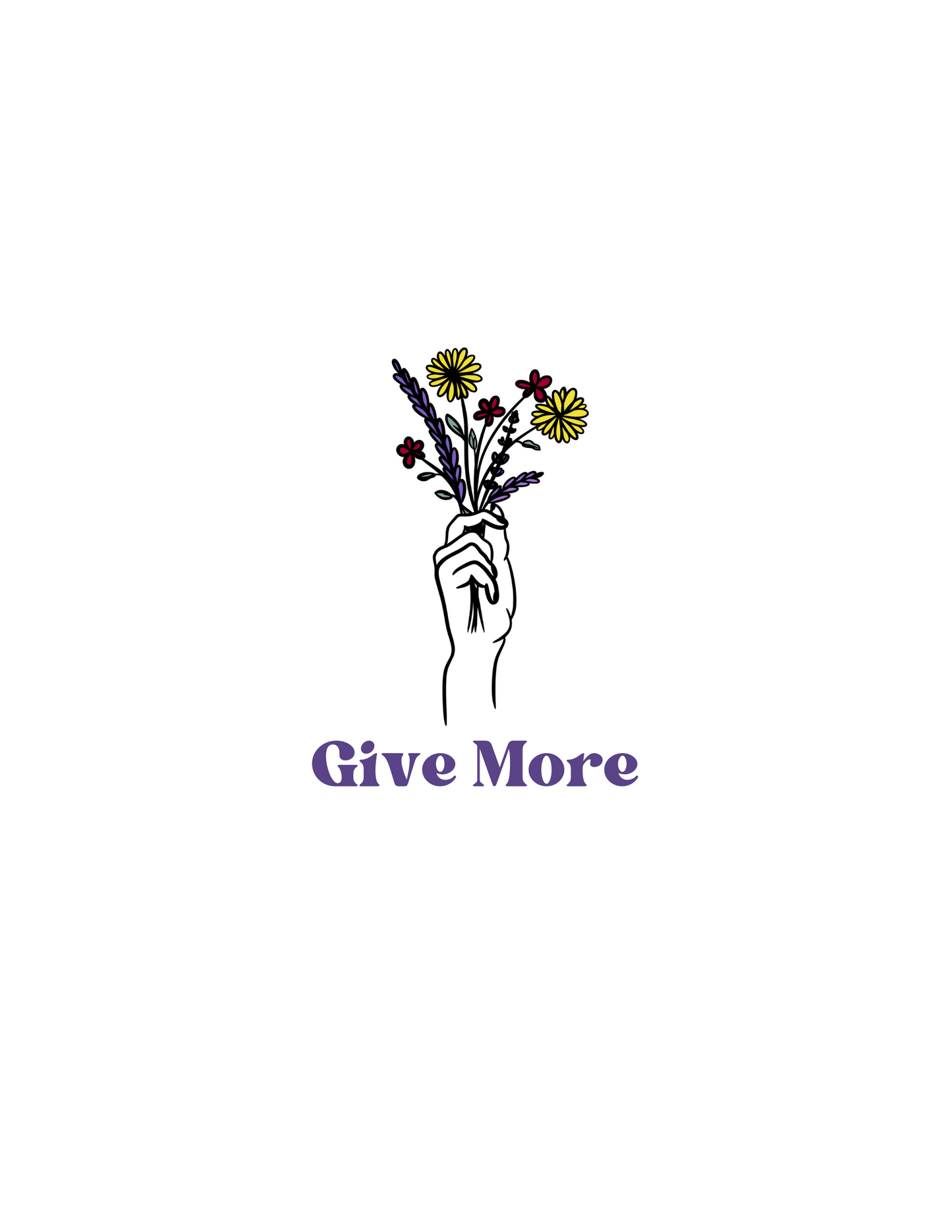 "Give More" Premium Tee: White & Granite