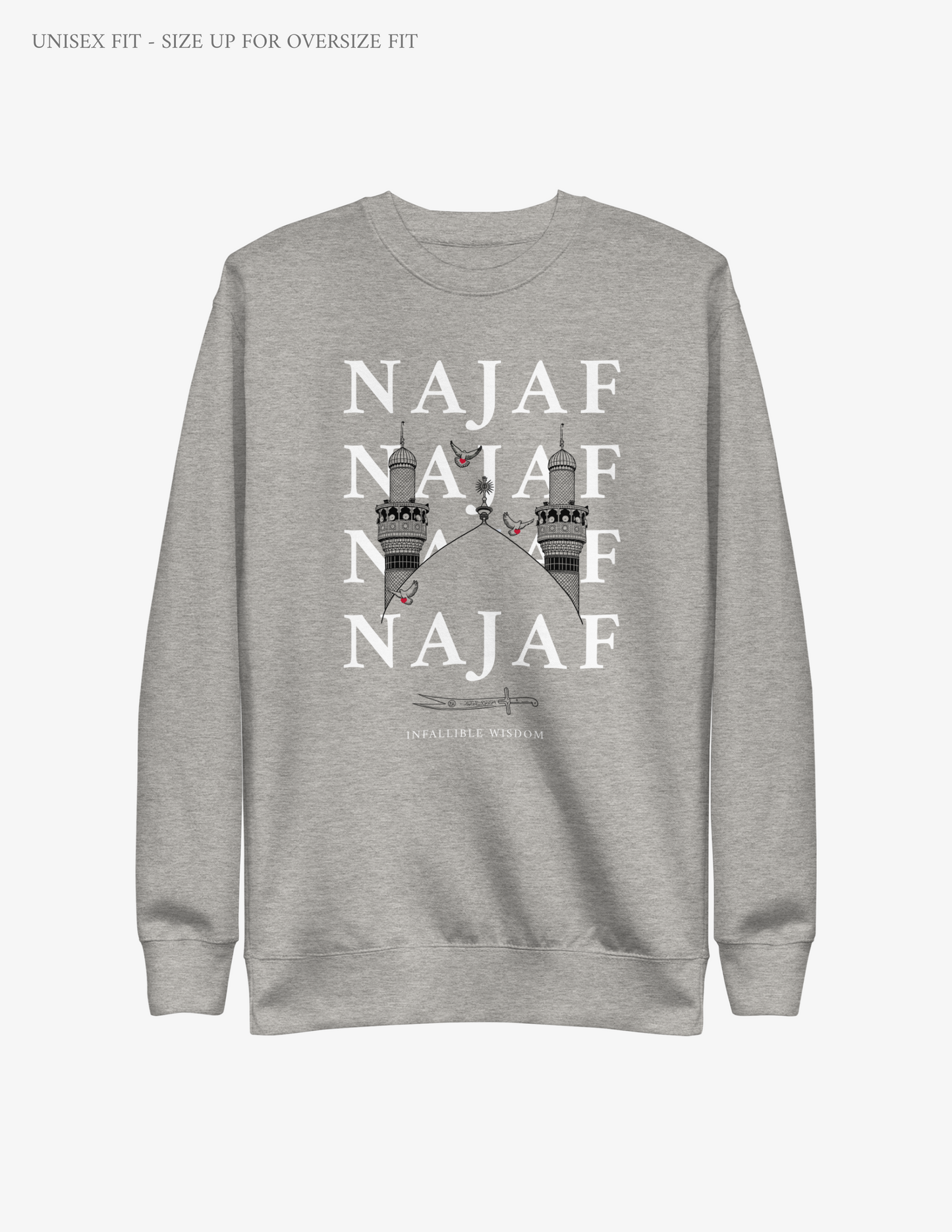 "Najaf" Sweater: Grey & White