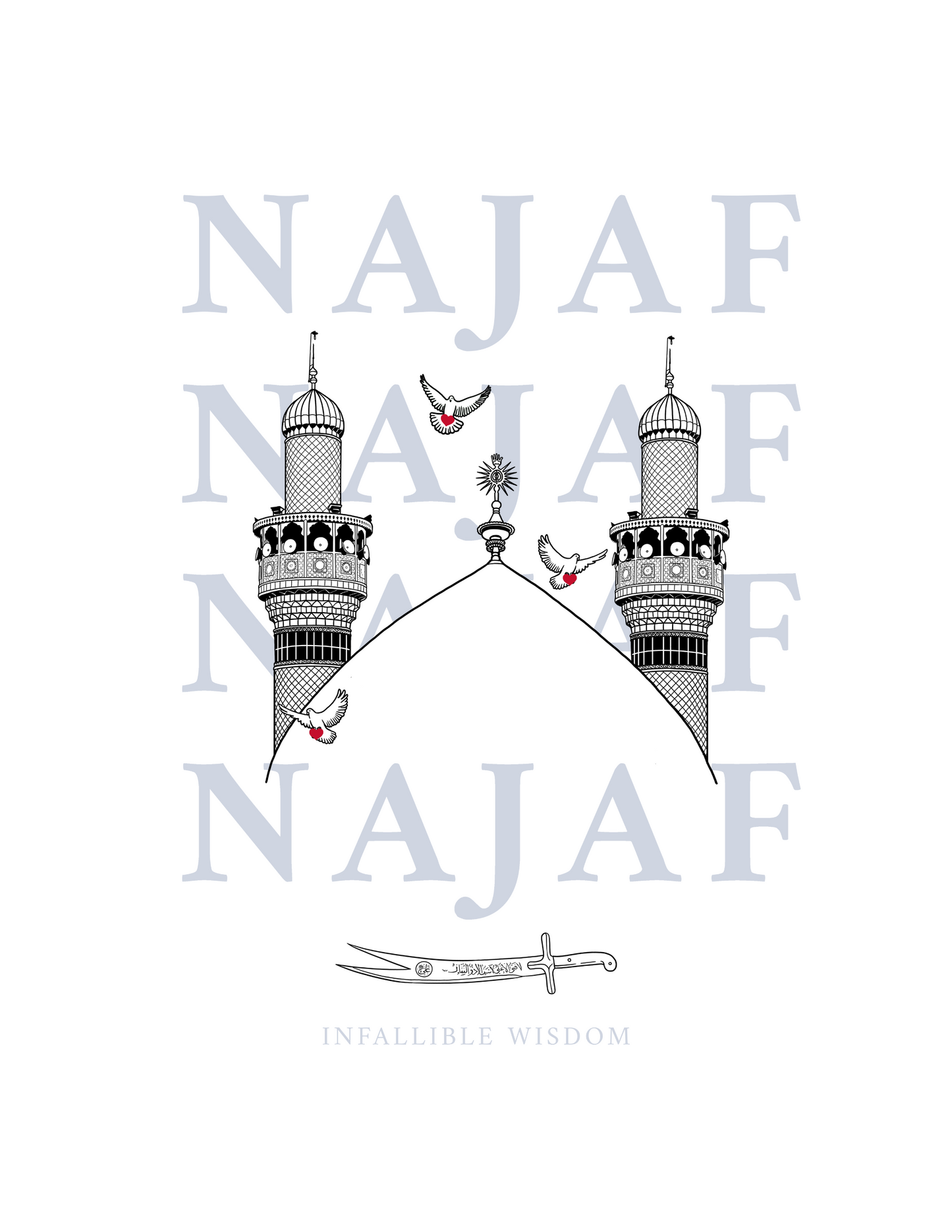 "Najaf" Sweater: Grey & White