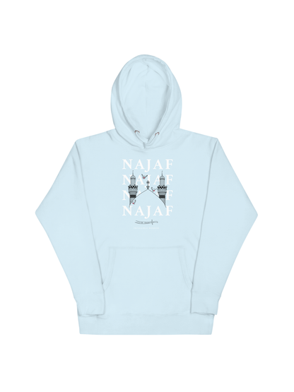 "Najaf" Hoodie: Sky Blue & White