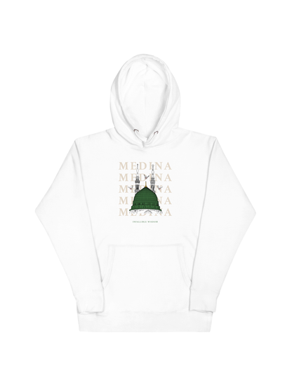 "Medina" Green Dome Hoodie: White