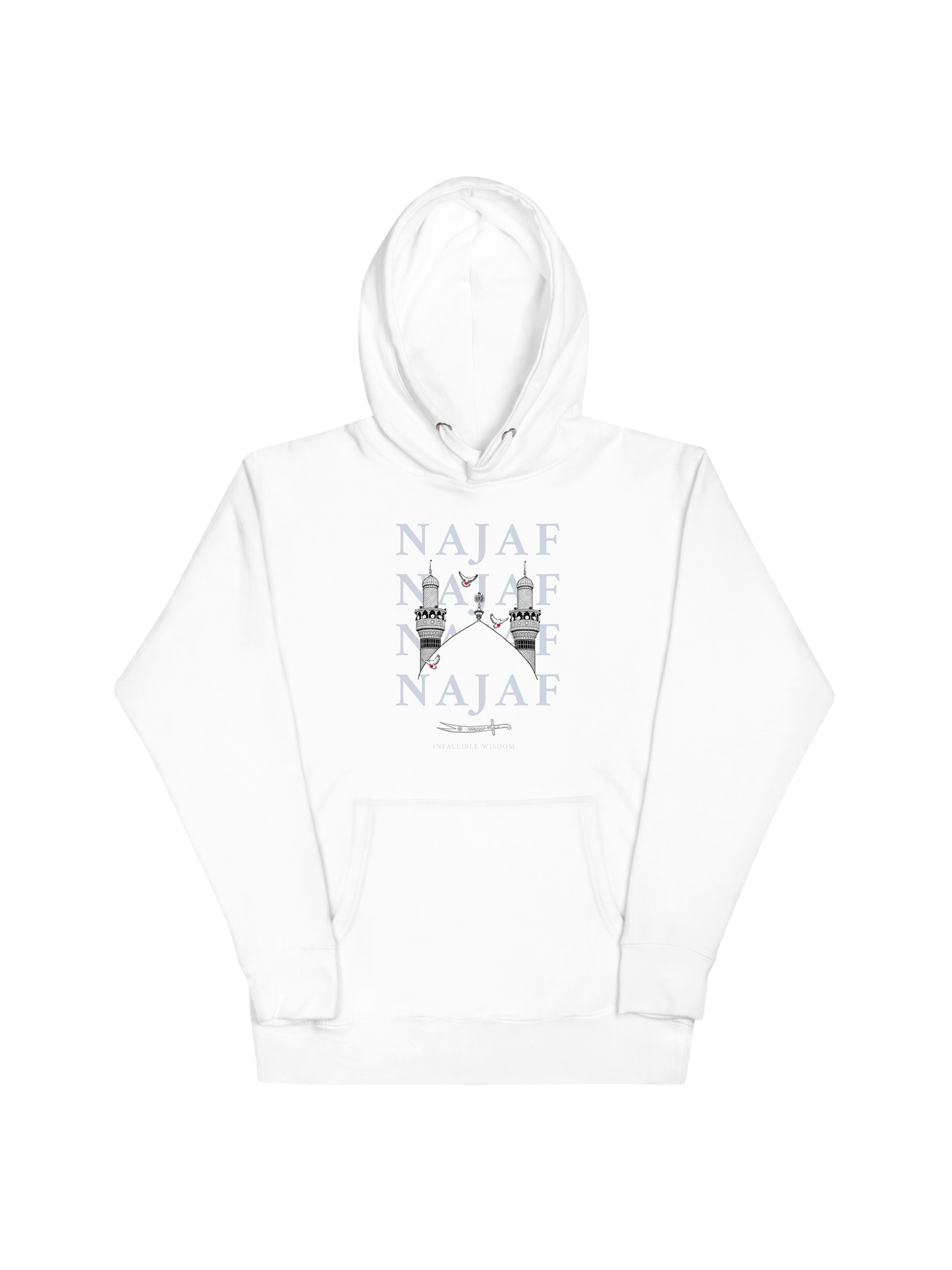 "Najaf" Hoodie: Sky Blue & White