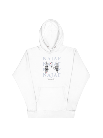 "Najaf" Hoodie: Sky Blue & White