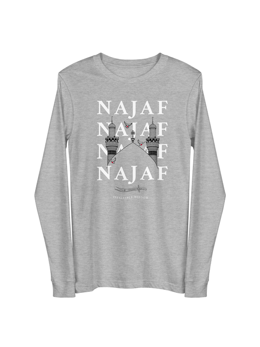 "Najaf" Long Sleeve: Grey & White