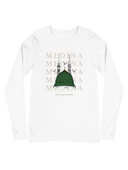 "Medina" Green Dome Long Sleeve: White