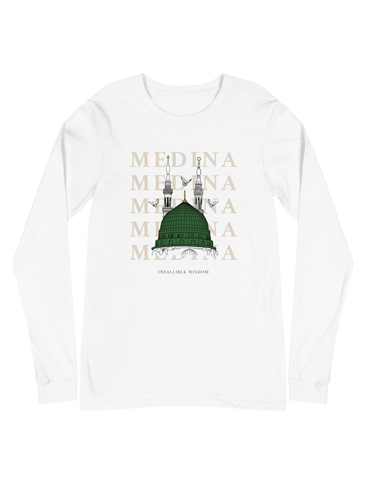 "Medina" Green Dome Long Sleeve: White