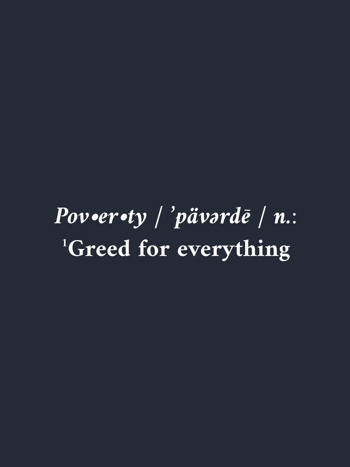 "Poverty is Greed" Minimalist Embroidery Hoodie: Multi-Color