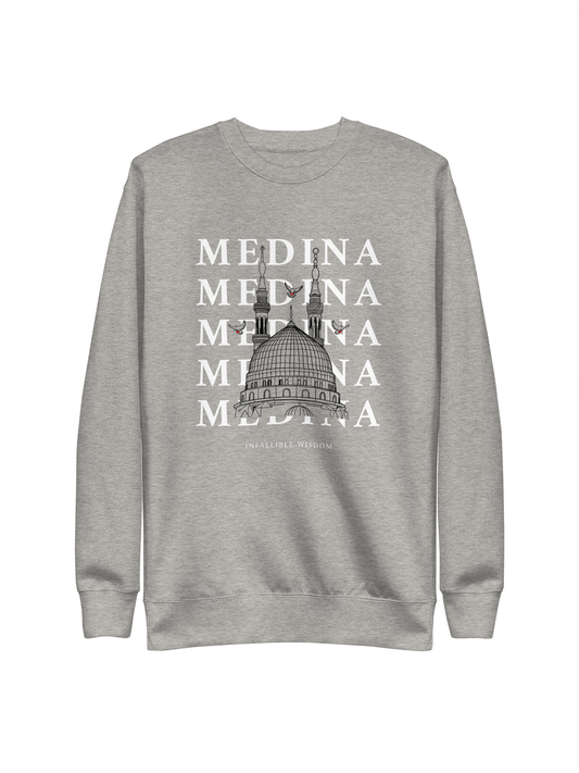 "Medina" Original Sweater: Grey & White