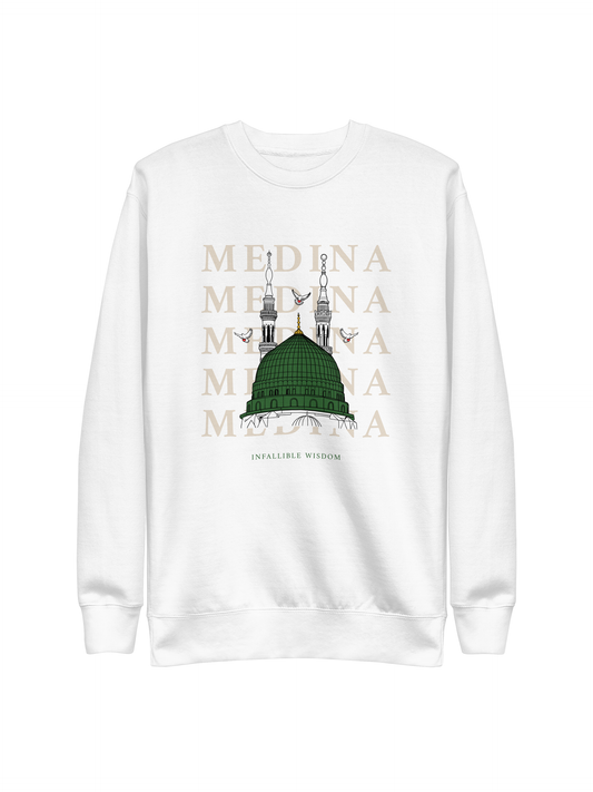 "Medina" Green Dome Sweater: White