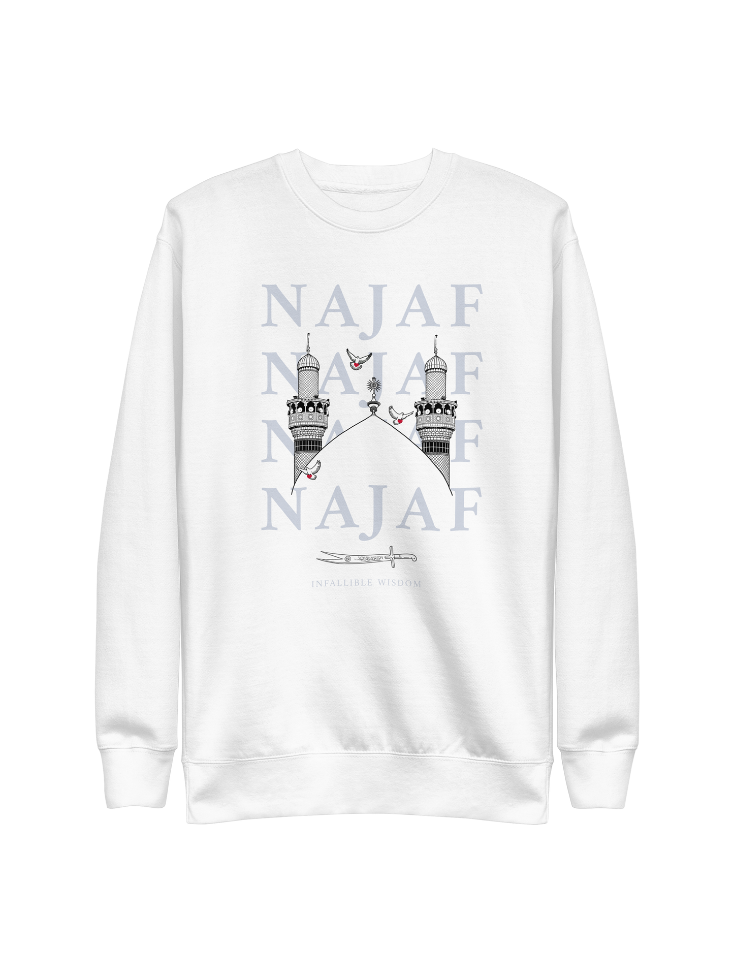 "Najaf" Sweater: Grey & White