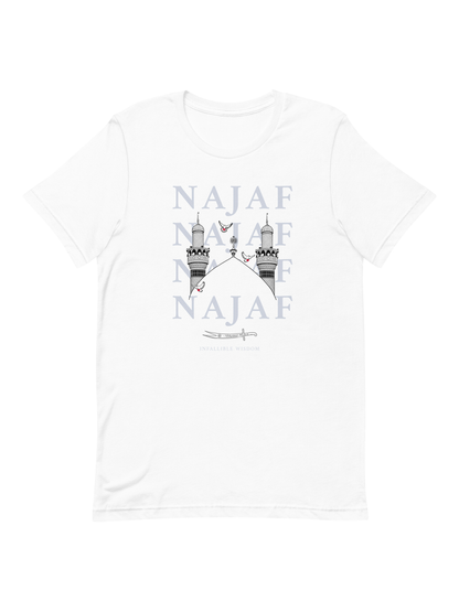 "Najaf" Classic Tee: Light Blue & White